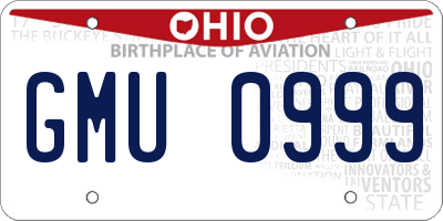 OH license plate GMU0999