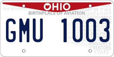 OH license plate GMU1003