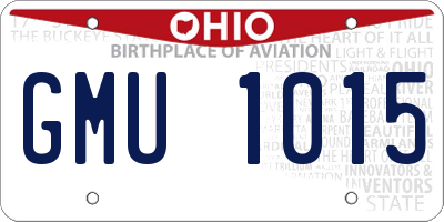 OH license plate GMU1015