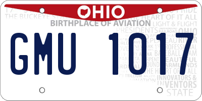 OH license plate GMU1017