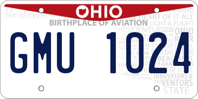 OH license plate GMU1024