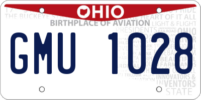 OH license plate GMU1028