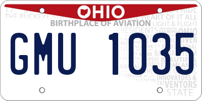 OH license plate GMU1035