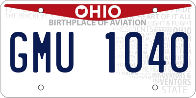 OH license plate GMU1040