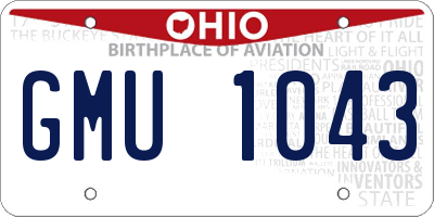 OH license plate GMU1043