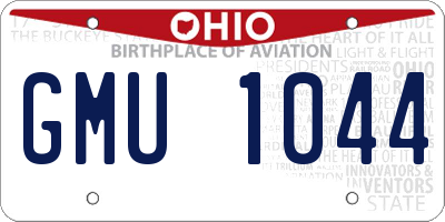 OH license plate GMU1044
