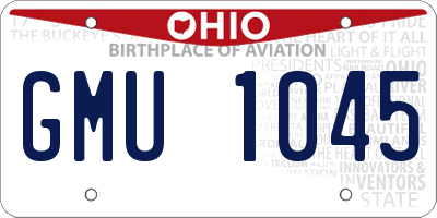 OH license plate GMU1045
