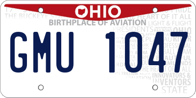 OH license plate GMU1047