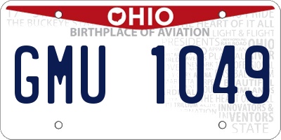 OH license plate GMU1049
