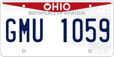 OH license plate GMU1059