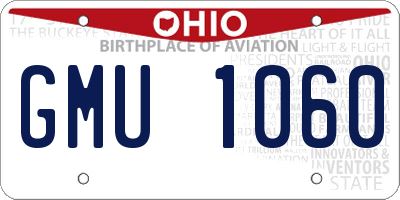OH license plate GMU1060