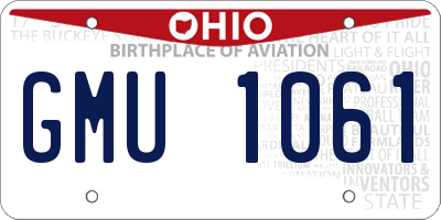 OH license plate GMU1061