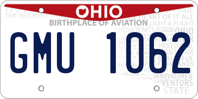 OH license plate GMU1062