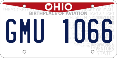 OH license plate GMU1066