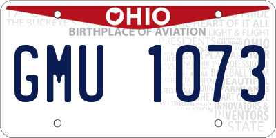 OH license plate GMU1073
