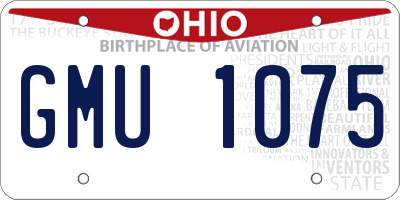 OH license plate GMU1075