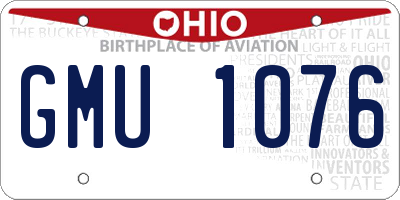 OH license plate GMU1076