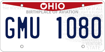 OH license plate GMU1080