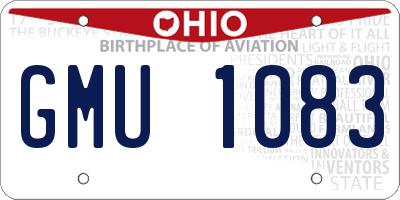 OH license plate GMU1083