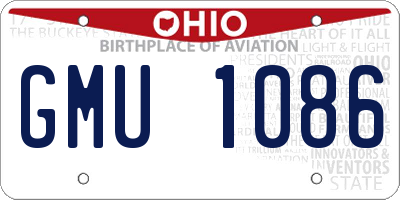 OH license plate GMU1086