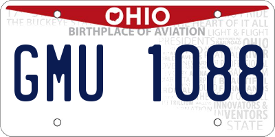 OH license plate GMU1088