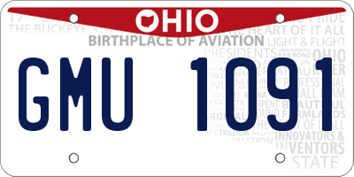 OH license plate GMU1091