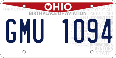 OH license plate GMU1094