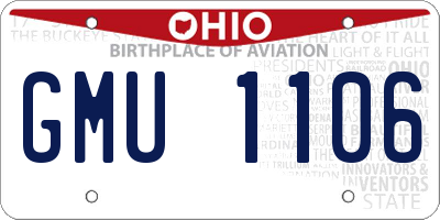 OH license plate GMU1106