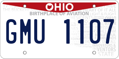 OH license plate GMU1107
