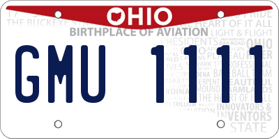 OH license plate GMU1111