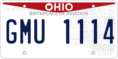 OH license plate GMU1114