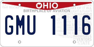 OH license plate GMU1116