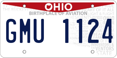 OH license plate GMU1124