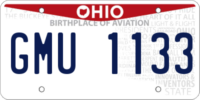OH license plate GMU1133