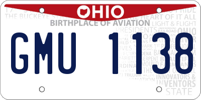 OH license plate GMU1138