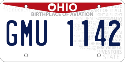 OH license plate GMU1142