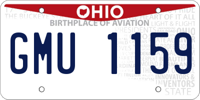 OH license plate GMU1159