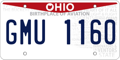 OH license plate GMU1160
