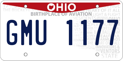 OH license plate GMU1177