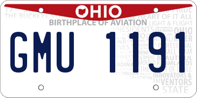 OH license plate GMU1191