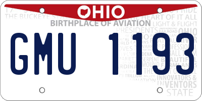 OH license plate GMU1193