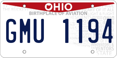 OH license plate GMU1194