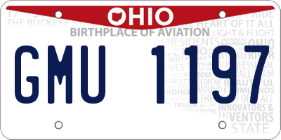 OH license plate GMU1197