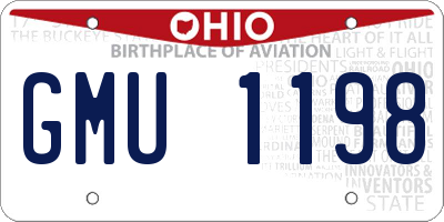 OH license plate GMU1198