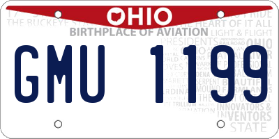 OH license plate GMU1199