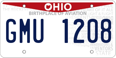 OH license plate GMU1208