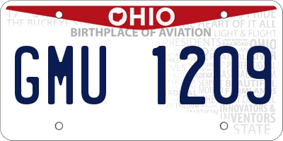OH license plate GMU1209