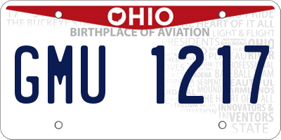 OH license plate GMU1217