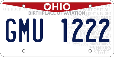 OH license plate GMU1222