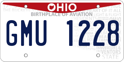OH license plate GMU1228